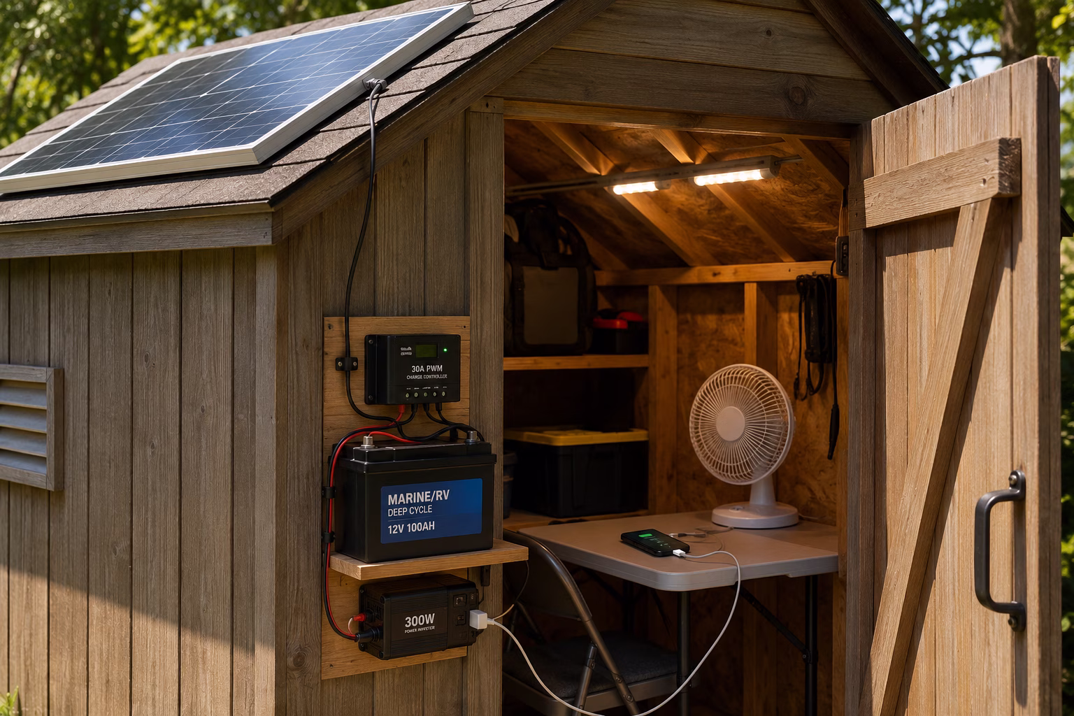 Budget DIY solar panel on small shed roof